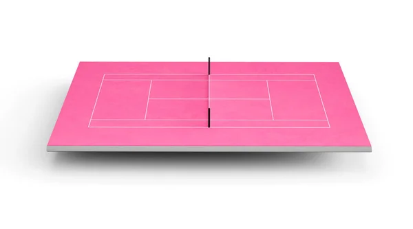 Court Tennis Couleur Rose Pastel Tennis Minimaliste Terrain Sport Illustration — Photo