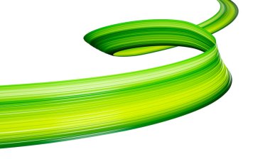 Yeşil renkli kağıt hattı. Soyut doku düz çizgiler. Yeşil kurdeleler 3d illüstrasyon