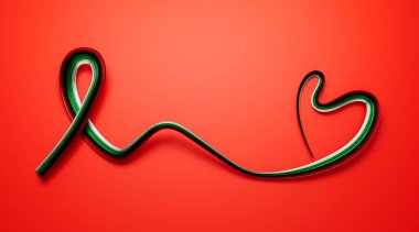 Ulusal Bayram kutlamaları için Birleşik Arap Emirlikleri Bayrak Kalp Kurdelesi