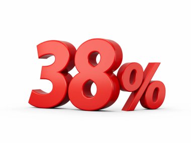 % 3d Kırmızı% 38 Beyaz Arkaplan 3D illüstrasyonunda% 38 İşaret