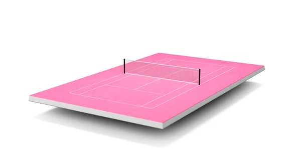 Campo Tennis Con Palle Colori Rosa Stile Con Ombre Visualizzazione — Foto Stock
