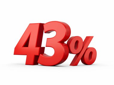 3d Kırmızı% 43 Beyaz Arkaplan 3d illüstrasyonunda% 43 İşaret