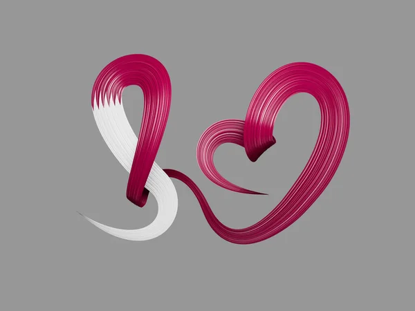 Ruban Ondulé Qatar Forme Coeur Drapeau Qatari Illustration — Photo