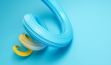 Spiral 3D soyut tasarım, Mutlu Kazakistan Bağımsızlık Günü 16 Aralık 3d İllüstrasyon Kutlaması