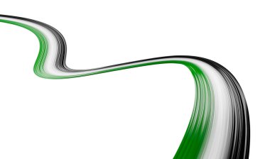 Filistin bayraklı beyaz ve yeşil arka plan tasarımı. Filistin Bağımsızlık Günü 3 boyutlu illüstrasyon