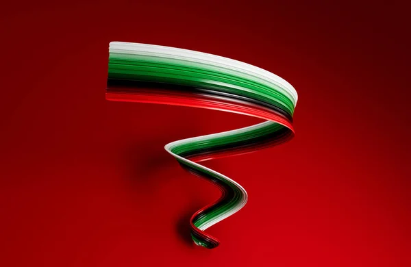 Emiratos Árabes Unidos Bandera Colores Cinta Espiral Fondo Abstracto Ilustración — Foto de Stock
