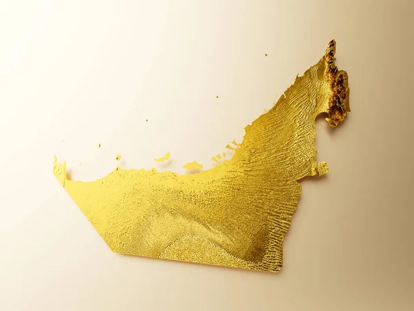 Vae Kaart Gouden Metaal Kleur Hoogte Kaart Achtergrond Illustratie — Stockfoto