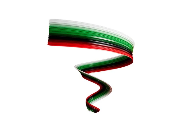 Emirati Arabi Uniti Bandiera Colori Nastro Spirale Sfondo Astratto Illustrazione — Foto Stock
