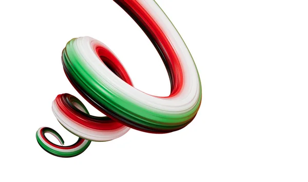 Размахивая Лентой Спираль Флагом Объединенных Арабских Эмиратов День Независимости Иллюстрация — стоковое фото