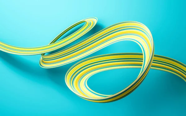 stock image Green abstract ribbon isolated background 3d illustration