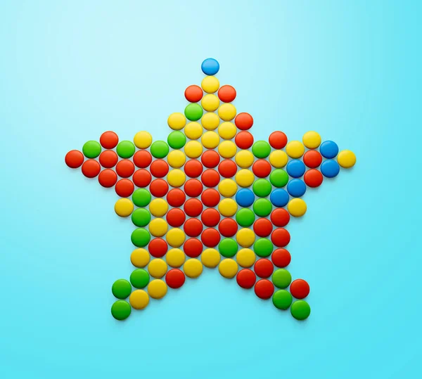 星3D图形的甜彩虹彩色糖果 — 图库照片