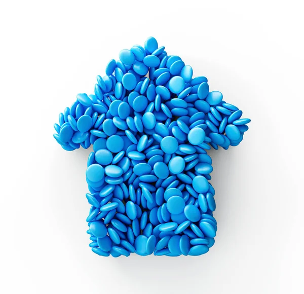 Freccia Puntatore Caramelle Cioccolato Con Smalto Colorato Sfondo Blu Illustrazione — Foto Stock