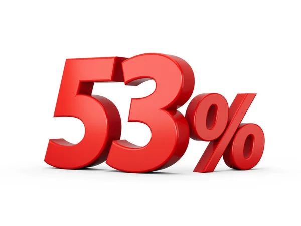 Красный Пятьдесят Три Процента Знак Белом Фоне Иллюстрации — стоковое фото
