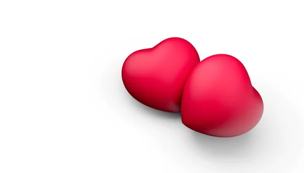 Red Heart Symbol Realistic Illustration White Background Illustration — Stock Photo, Image