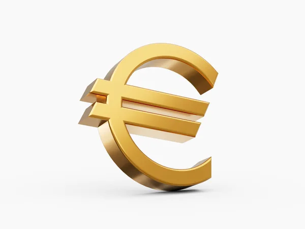 Gold Euro Sign White Illustration — Stock Photo, Image