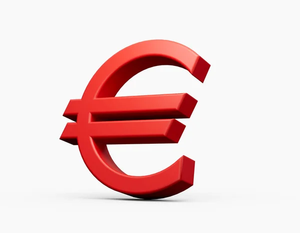 Realistic Red Euro Money Icon Illustration — 스톡 사진