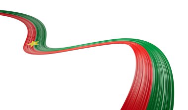 Burkina Faso iğne simgesi dalgalı bayrak soyut renkler. 3d illüstrasyon