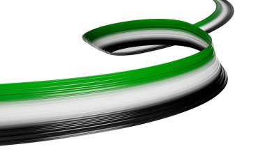 Filistin bayrağı, izole bir arkaplanda 3D resim