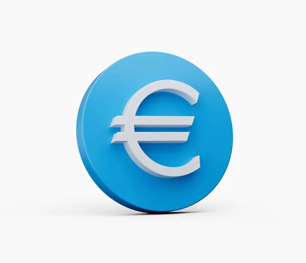 Icona Euro Bianco Simbolo Euro Con Icona Blu Illustrazione — Foto Stock
