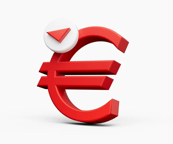 Euro Red Euro Sign Ізольований Білому Фоні Ілюстрація — стокове фото