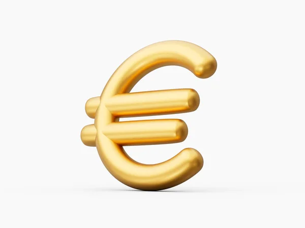 Gouden Euroteken Afgerond Witte Achtergrond Illustratie — Stockfoto