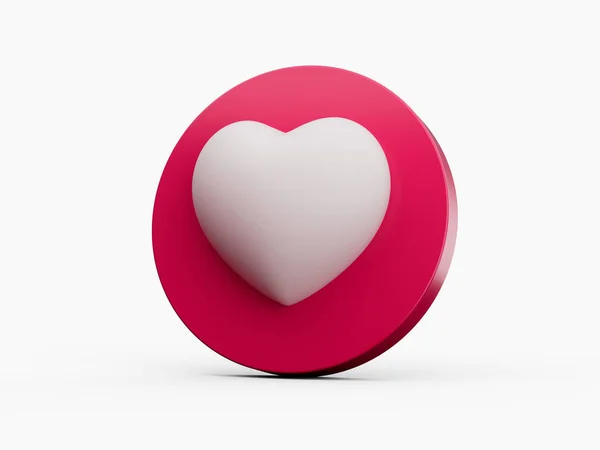 Social Media Notification Love Heart Icon White Pin Isolated White — Stock Photo, Image