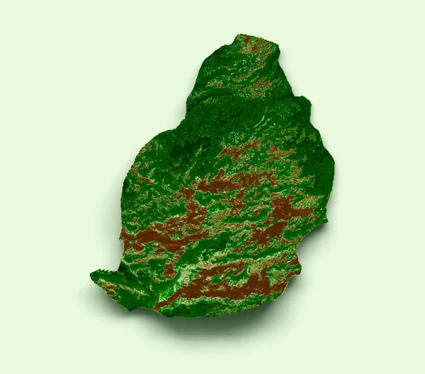 Μαυρίκιος Τοπογραφικό Χάρτη Ρεαλιστικό Χάρτη Χρώμα Εικονογράφηση — Φωτογραφία Αρχείου
