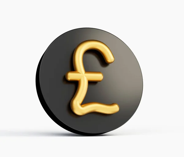 Gold Und Schwarz Pound Zeichen Symbol Isoliert Auf Weißem Hintergrund — Stockfoto