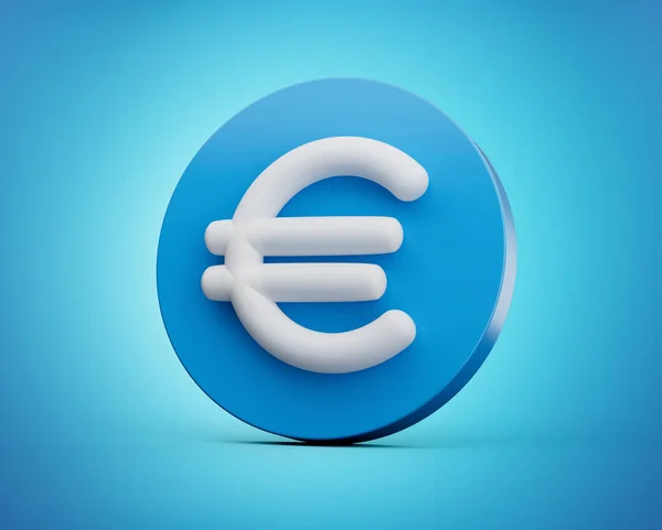 Pictogram Van Een Euroteken Blauw Wit Illustratie — Stockfoto