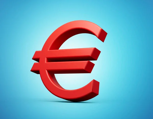 Röd Euro Tecken Isolerad Vit Bakgrund Illustration — Stockfoto