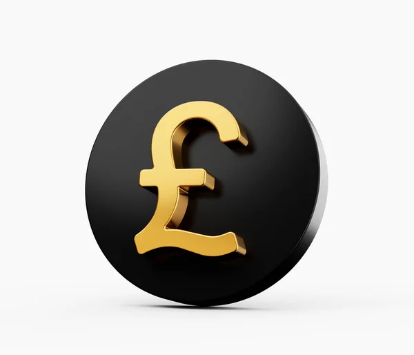 Gold Und Schwarz Pound Zeichen Symbol Isoliert Auf Weißem Hintergrund — Stockfoto
