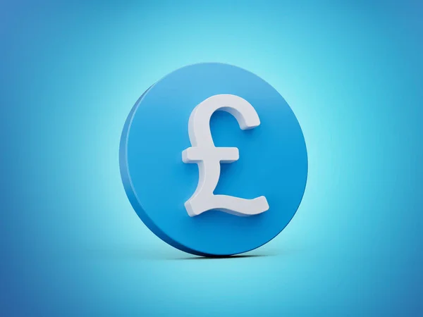 Pfund Symbol Blau Isoliert Auf Blauem Hintergrund Illustration — Stockfoto