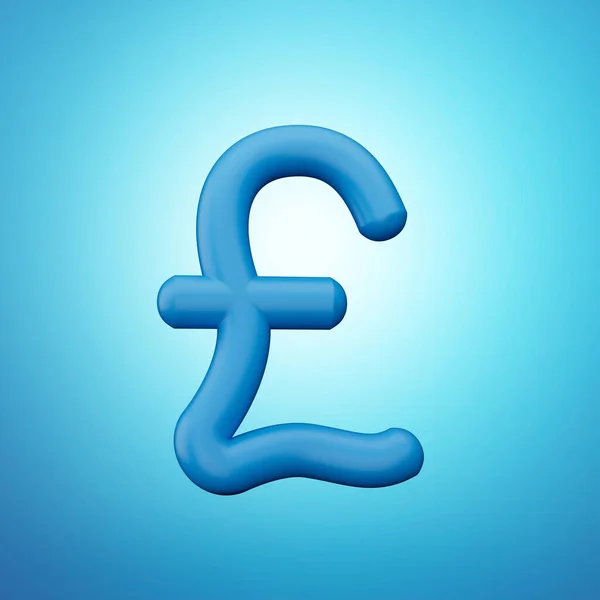 Pound Ikon Kék Elszigetelt Kék Háttér Illusztráció — Stock Fotó