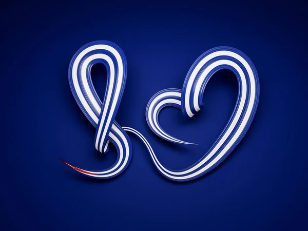 Σημαία Της Κούβας Σχήμα Καρδιάς Ένα Μπλε Φόντο Εικόνα — Φωτογραφία Αρχείου