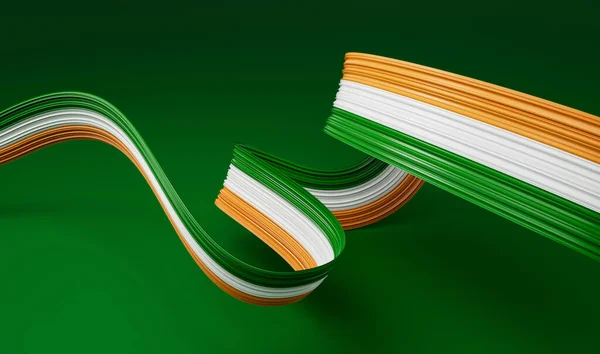 Bandera India Cinta Ondulada Fondo Abstracto Ilustración —  Fotos de Stock