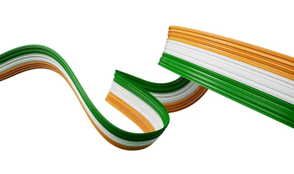 Індійський Прапор Риббон Хвилястий Абстрактний Фон Ілюстрація — стокове фото