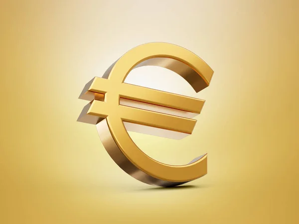 Gouden Euro Teken Geïsoleerd Golden Illustratie — Stockfoto