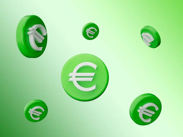 Ikony Euro Latające Pieniądze Gospodarka Finanse Pieniądze Symbol Bogactwa Ilustracja — Zdjęcie stockowe