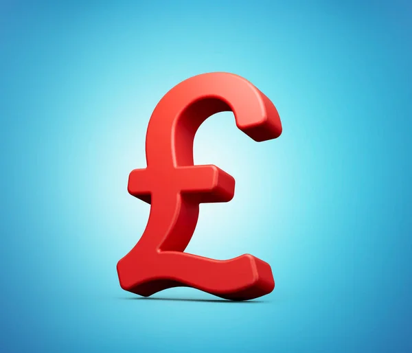Rotes Pfund Symbol Auf Blauem Isoliertem Hintergrund Illustration — Stockfoto