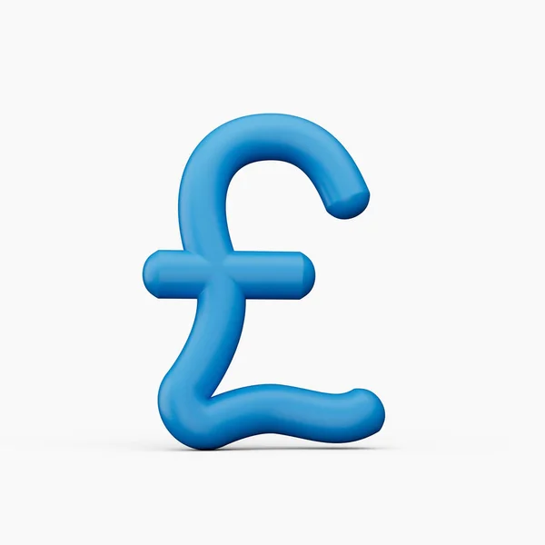 Blue Pound Währungssymbol Isoliert Auf Weißer Illustration — Stockfoto