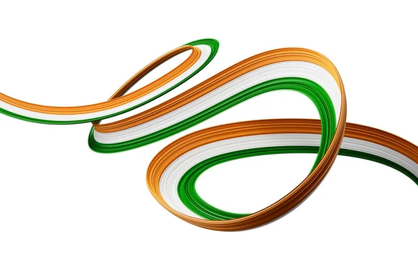 Bandeira Fita Ondulante Índia Ilustração — Fotografia de Stock