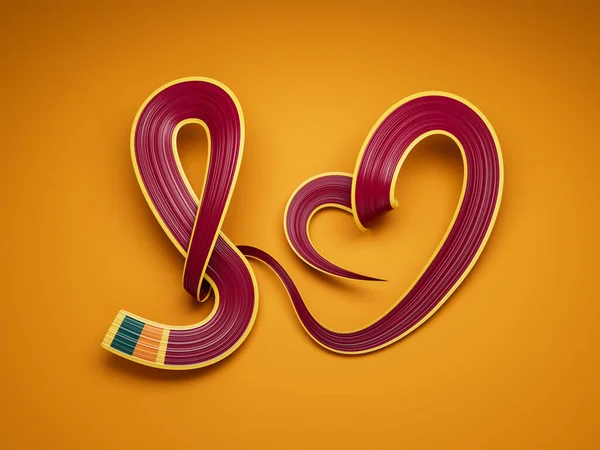 Σημαία Σρι Λάνκα Καθιστώντας Σχήμα Καρδιάς Ημέρα Ανεξαρτησίας Πρότυπο Σχεδιασμός — Φωτογραφία Αρχείου