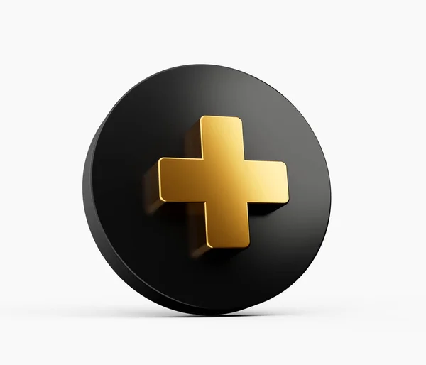 Gold Black Circle White Background Illustration — Stock Photo, Image
