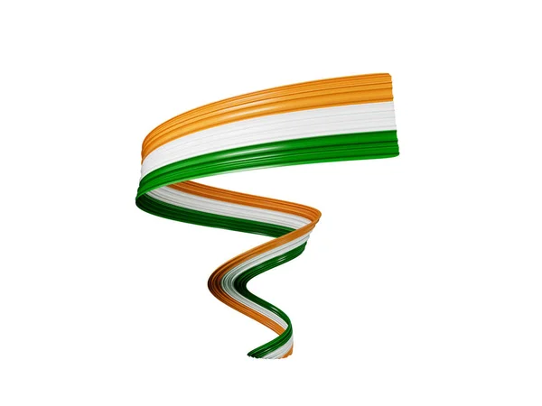Індійські Прапори Стрічки Спіральні Хвилясті Прапори Ілюстрації — стокове фото