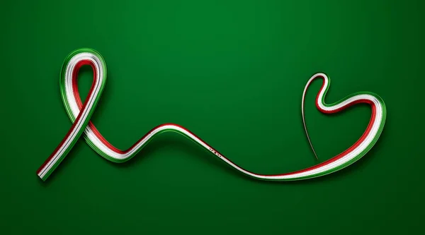 Флаг Ирана Абстрактный Зеленый Белый Красный Флаг Сердца Иллюстрация — стоковое фото