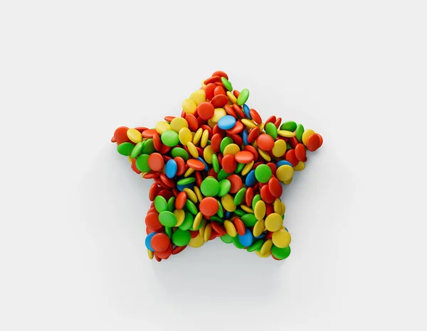 Yıldız Illüstrasyon Şeklinde Tatlı Renkli Şekerler — Stok fotoğraf