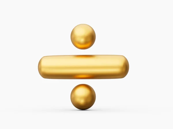 Golden Matemática Dividir Símbolos Ícone Isolado Fundo Branco Ilustração — Fotografia de Stock