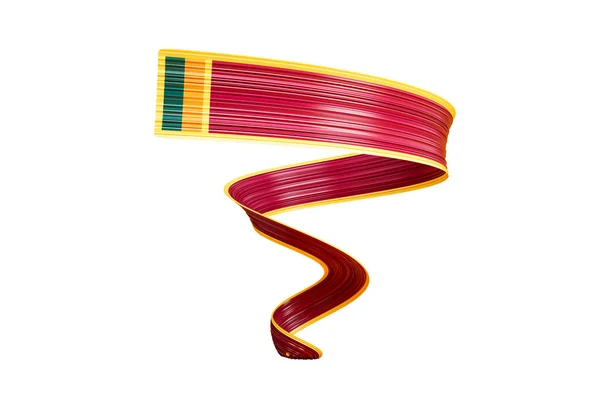 Sri Lanka Ruban Drapeau Abstrait Spirale Torsadée Coup Pinceau Pour — Photo
