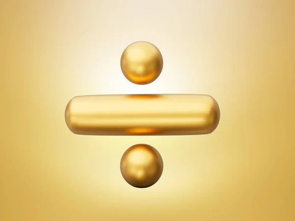 Golden Math Divide Symbols Icon Isolated Background Illustration — Stock Photo, Image