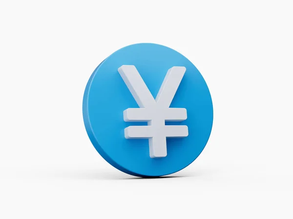 Yen Symbol Blau Weiß Farben Illustration — Stockfoto